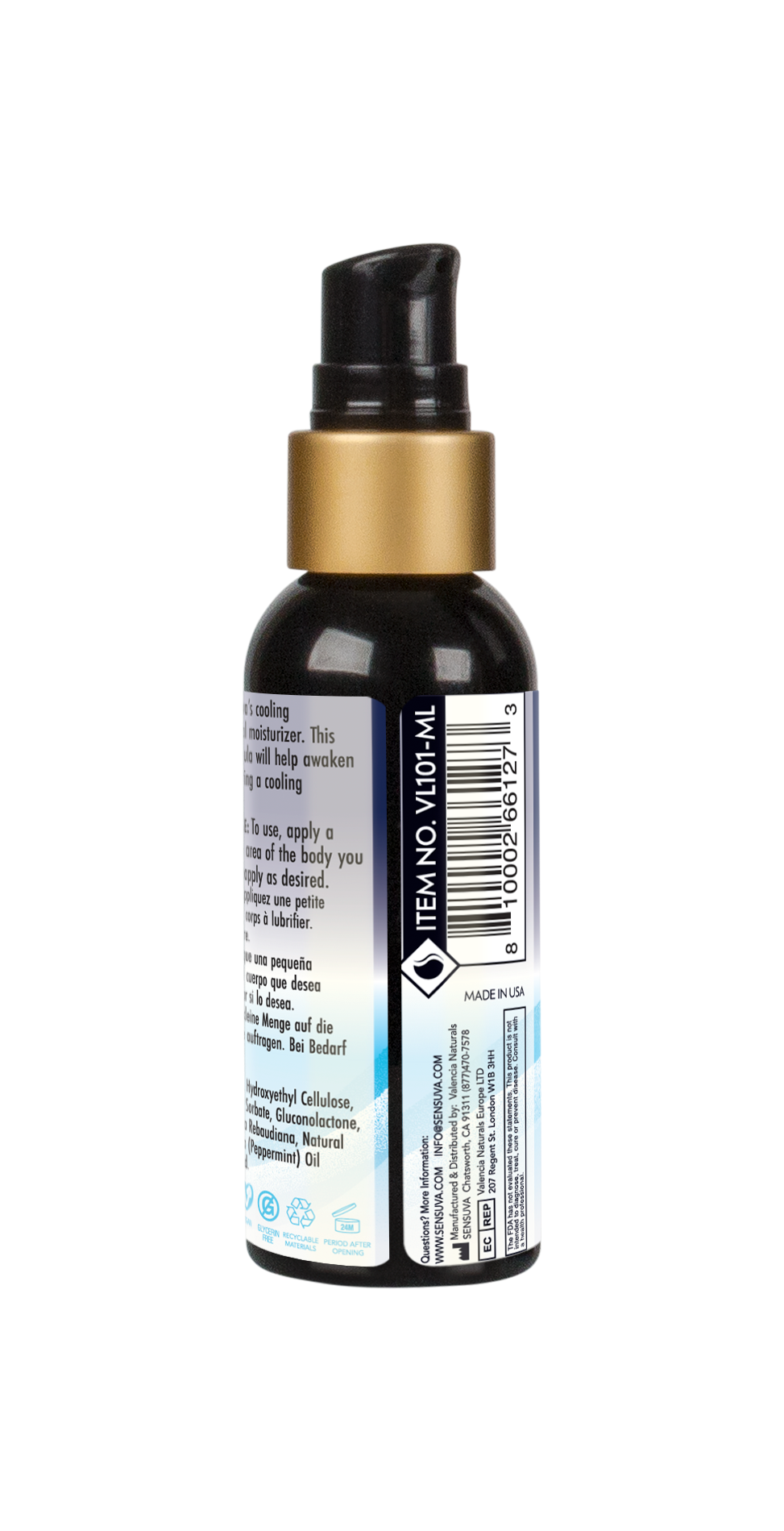 Sensuvia, Arctic Chill Cooling Water Based Personal Moisturizer