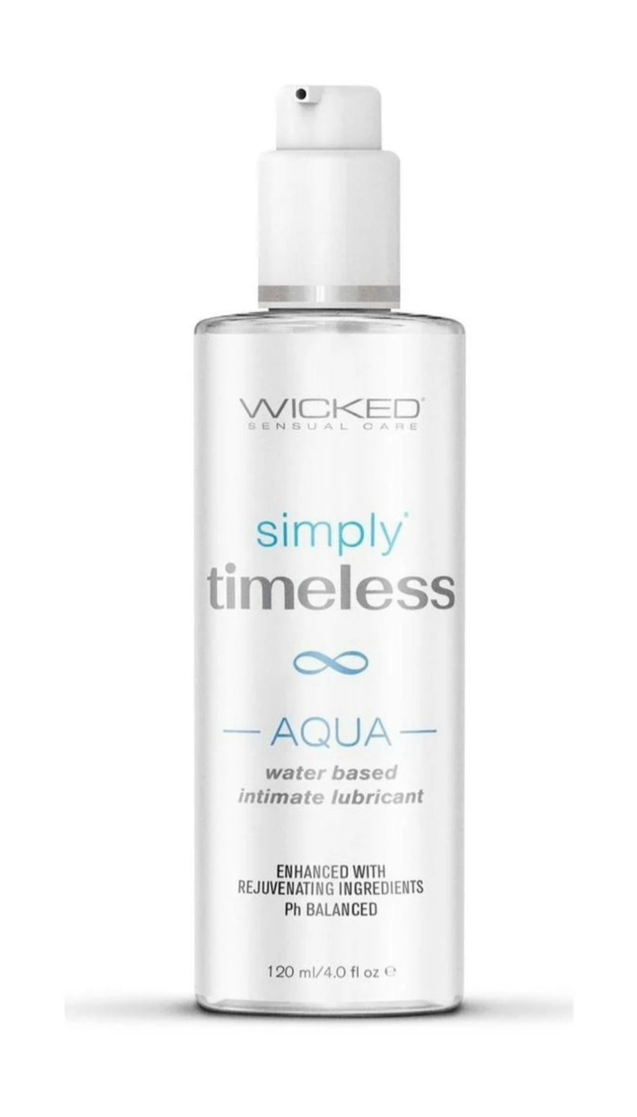 Wicked Sensual Care, Simply Timeless Aqua, wateWr Based Lubricant 4oz