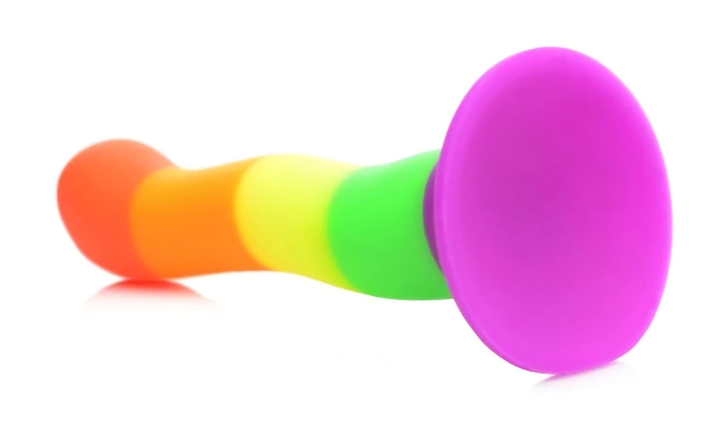 Proud Rainbow Silicone Dildo With Harness Adjustable