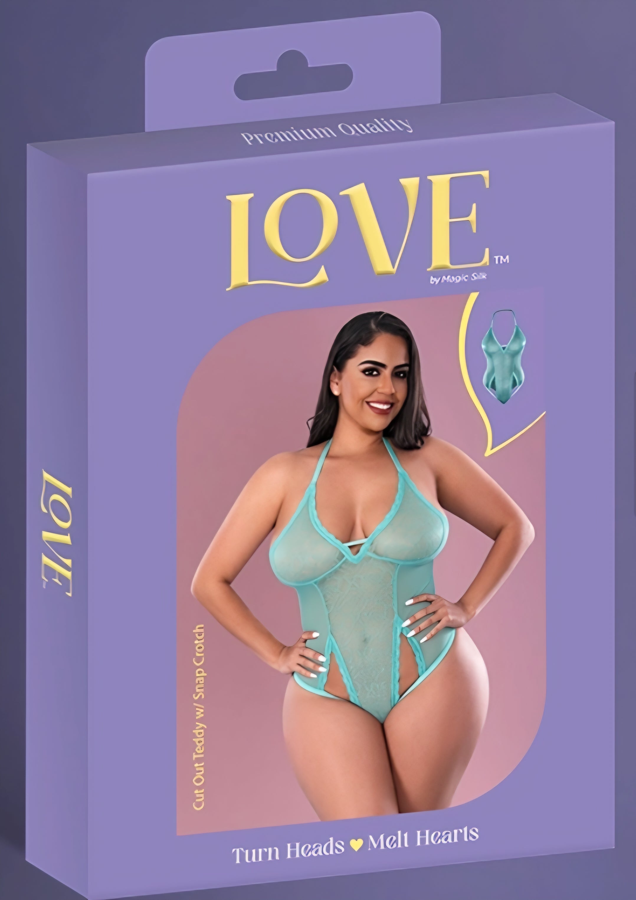 Love cut out teddy with snap crouch