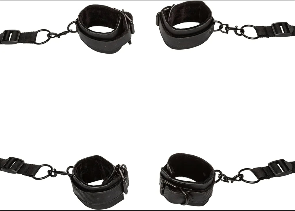Bed Restraint Kit, Heavy Duty, Wrist & Ankle Cuffs, Fits Any Size Standard Bed by Calexotics