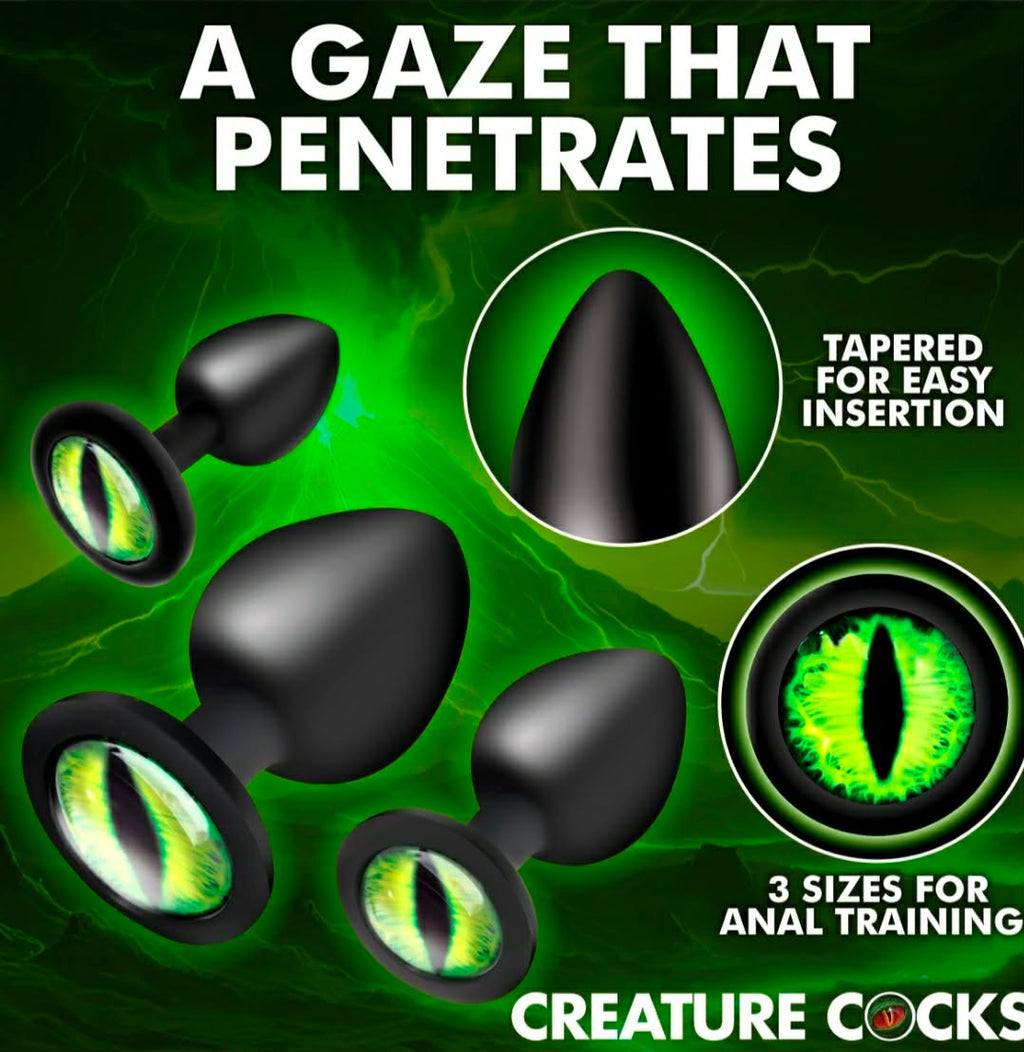 Creature Eyes Silicone Butt Plug Set by Creature Cocks 3pc