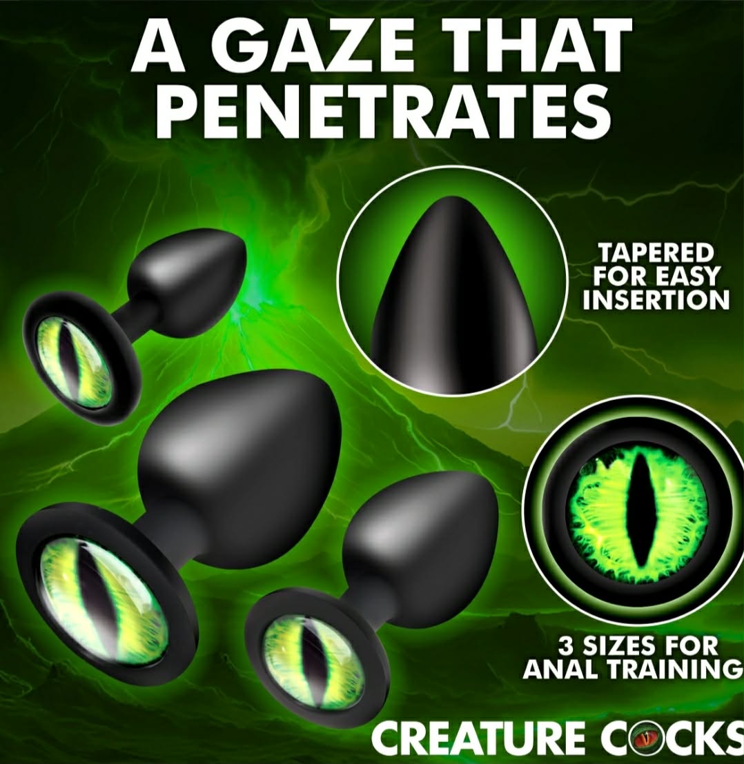 Creature Eyes Silicone Butt Plug Set by Creature Cocks 3pc