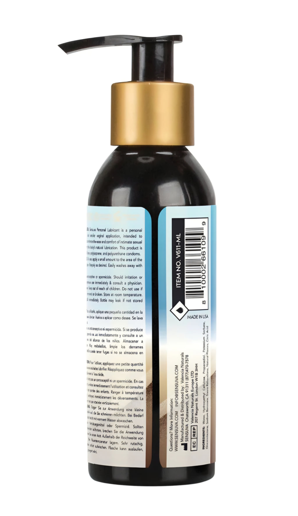 Sensuva Natural Water-based Personal Lubricant Exotic Coconut 4oz