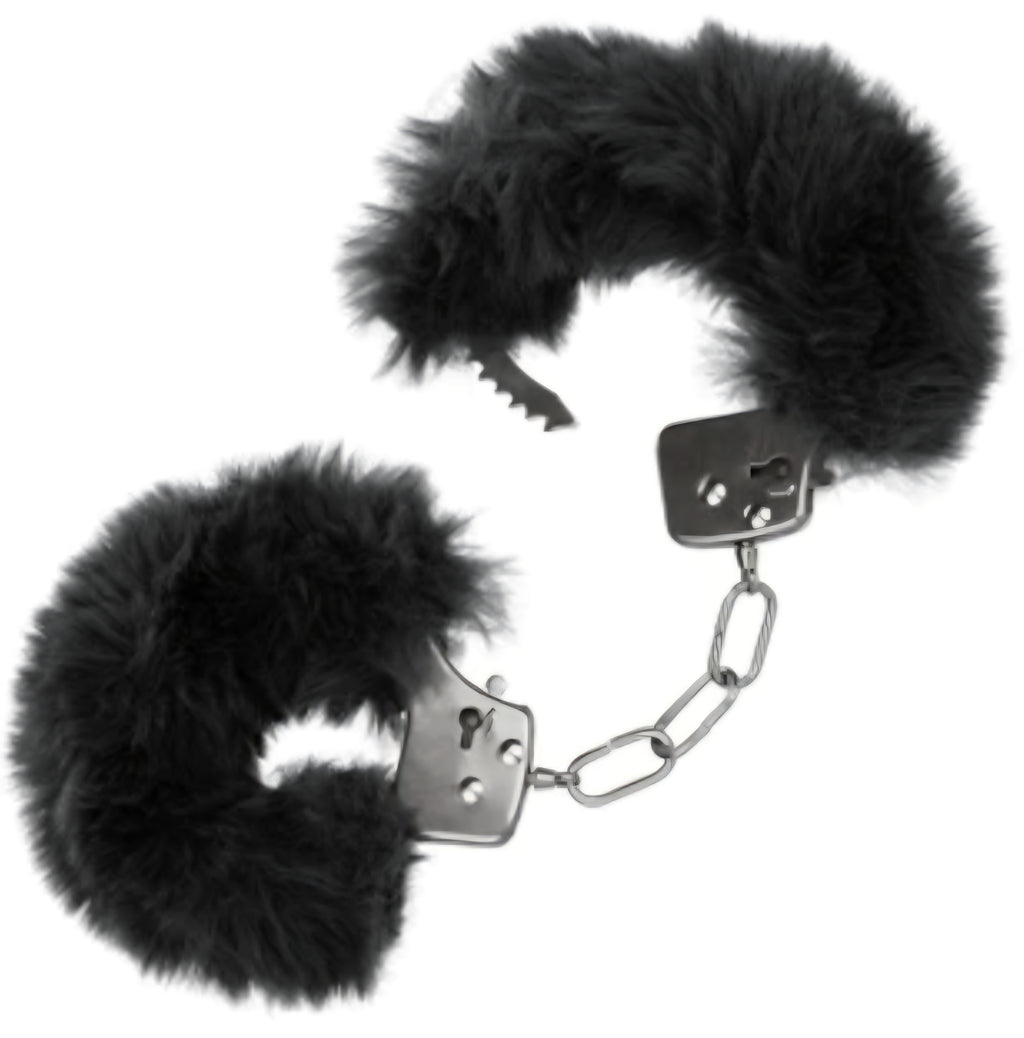 Ultra Fluffy Furry Handcuffs Black by Calexotics