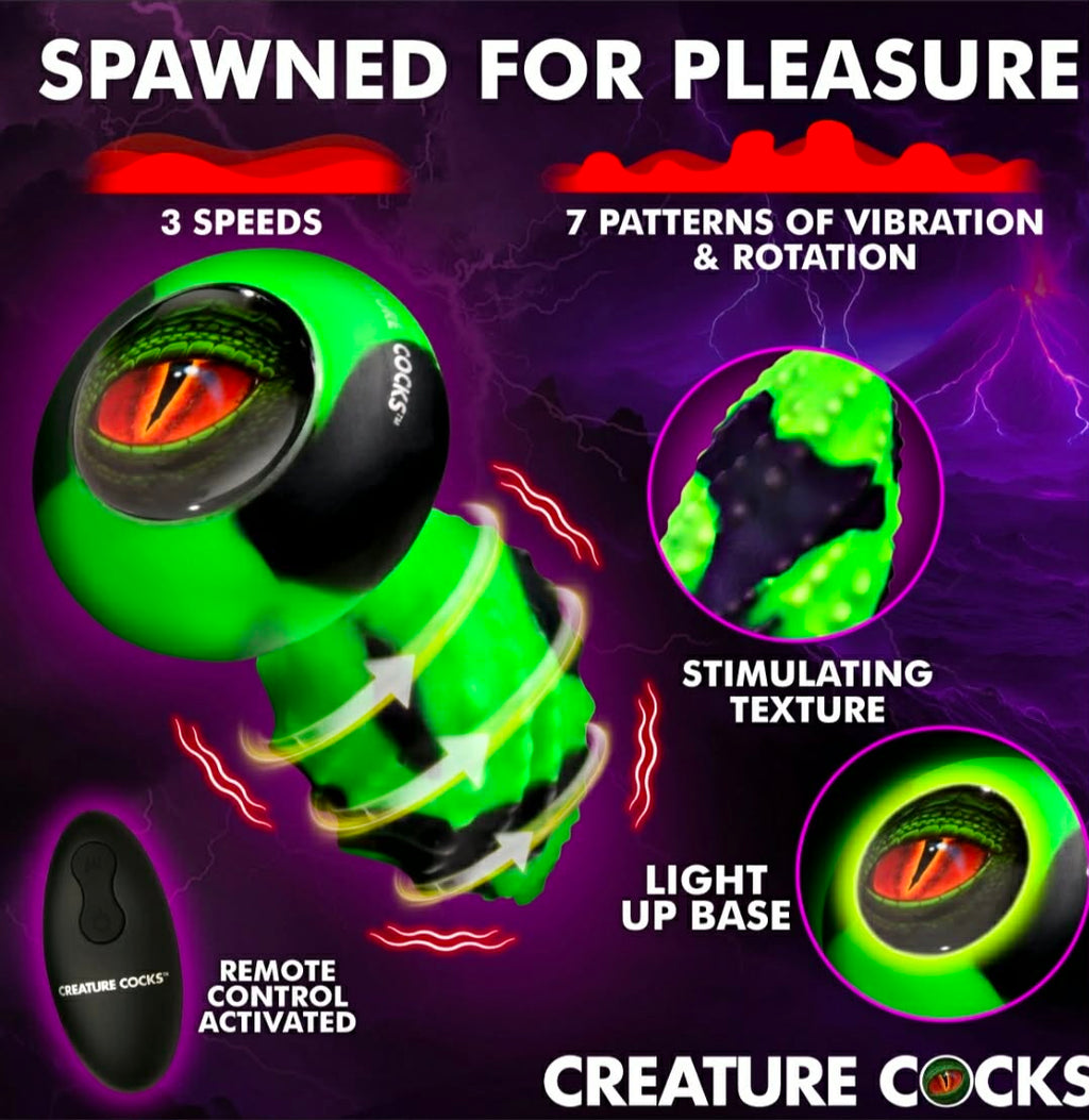 Eye Of The Spawn Vibrating &Squirming Silicone Butt Plug by Creature Cocks