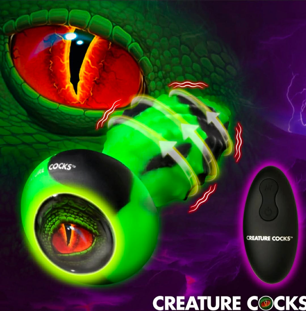 Eye Of The Spawn Vibrating &Squirming Silicone Butt Plug by Creature Cocks