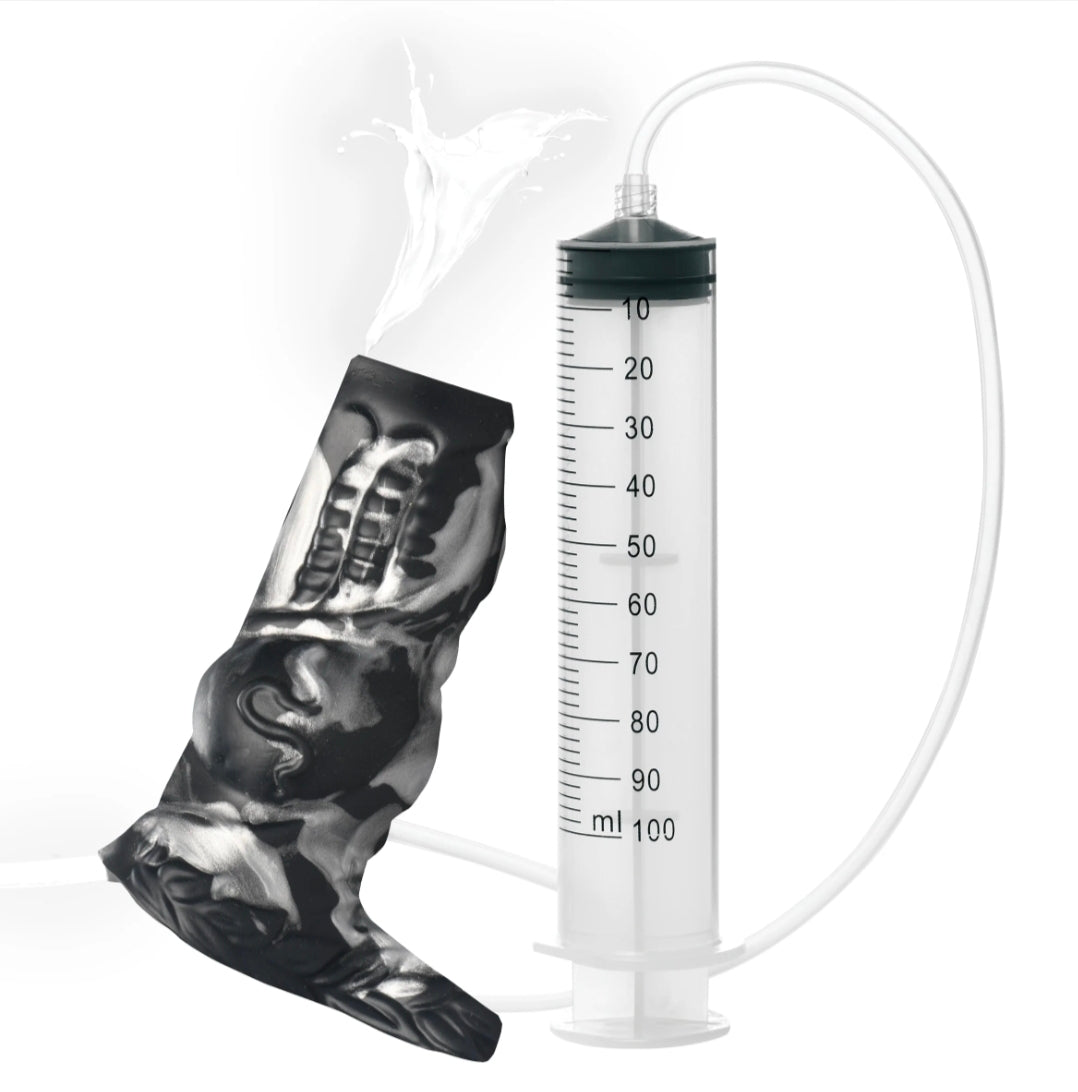 Night Prowler Squirting Silicone Penis Enhancer - Silver