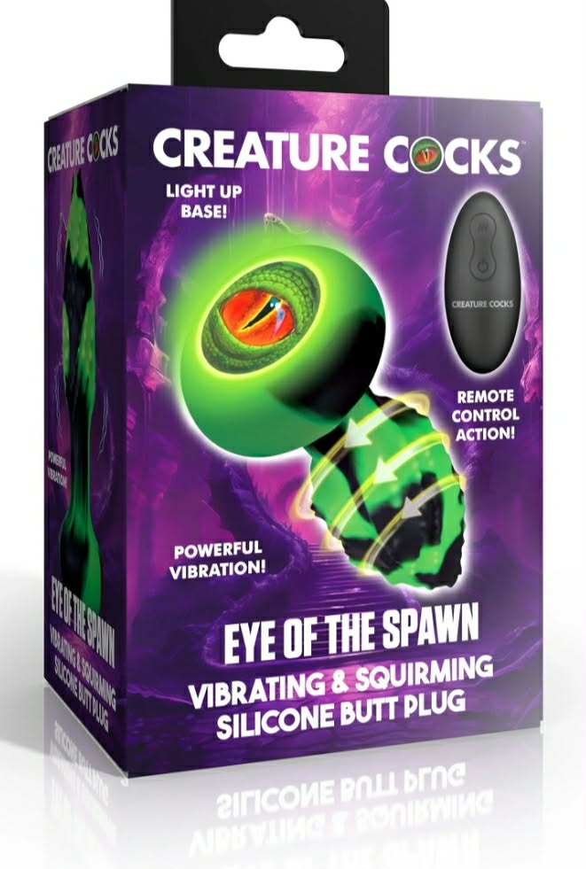 Eye Of The Spawn Vibrating &Squirming Silicone Butt Plug by Creature Cocks