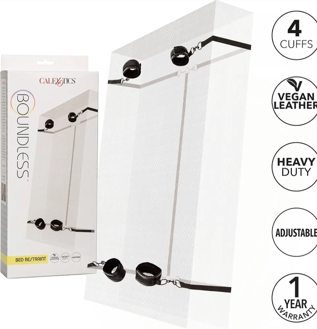 Bed Restraint Kit, Heavy Duty, Wrist & Ankle Cuffs, Fits Any Size Standard Bed by Calexotics