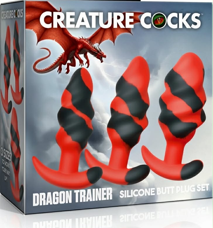 Dragon Trainer Silicone Butt Plug Set 3pc by Creature Cocks