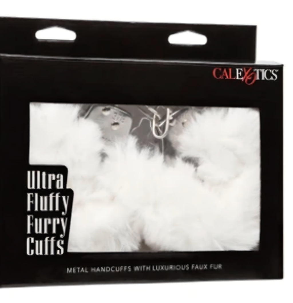 Ultra Fluffy Furry Handcuffs White by Calexotics