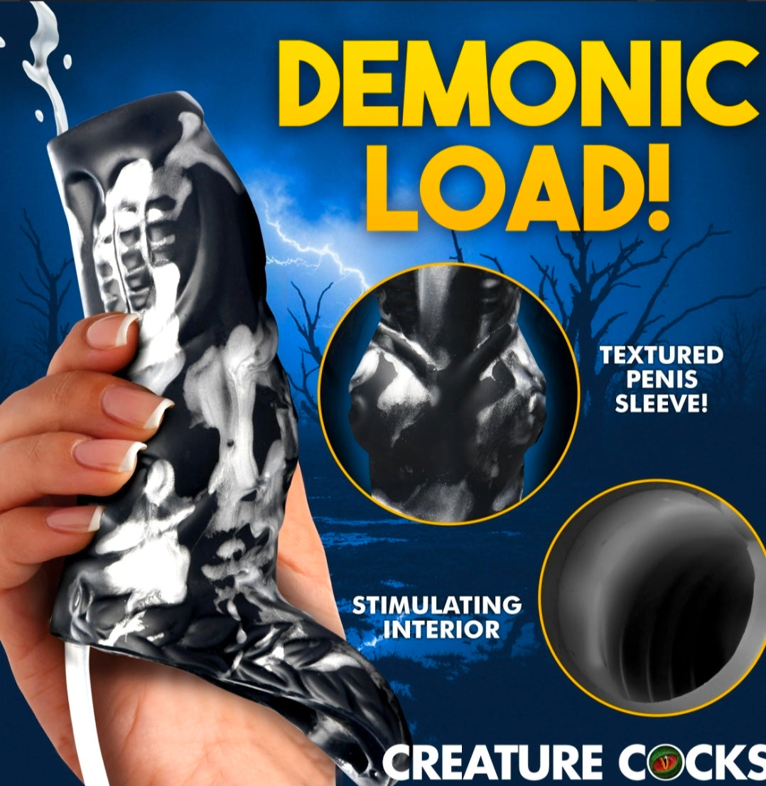 Night Prowler Squirting Silicone Penis Enhancer - Silver