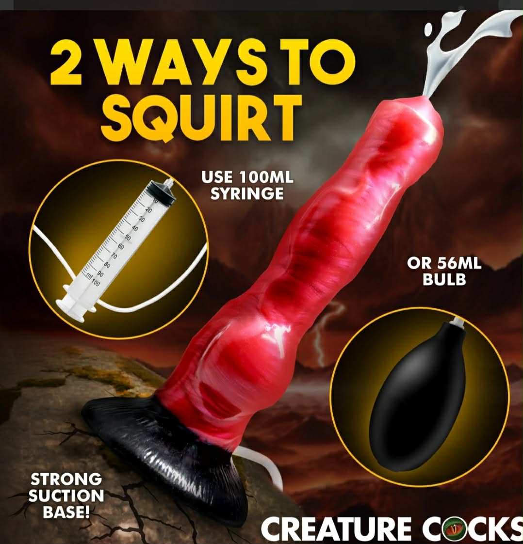 Hell-Hound Squirting Silicone Dildo