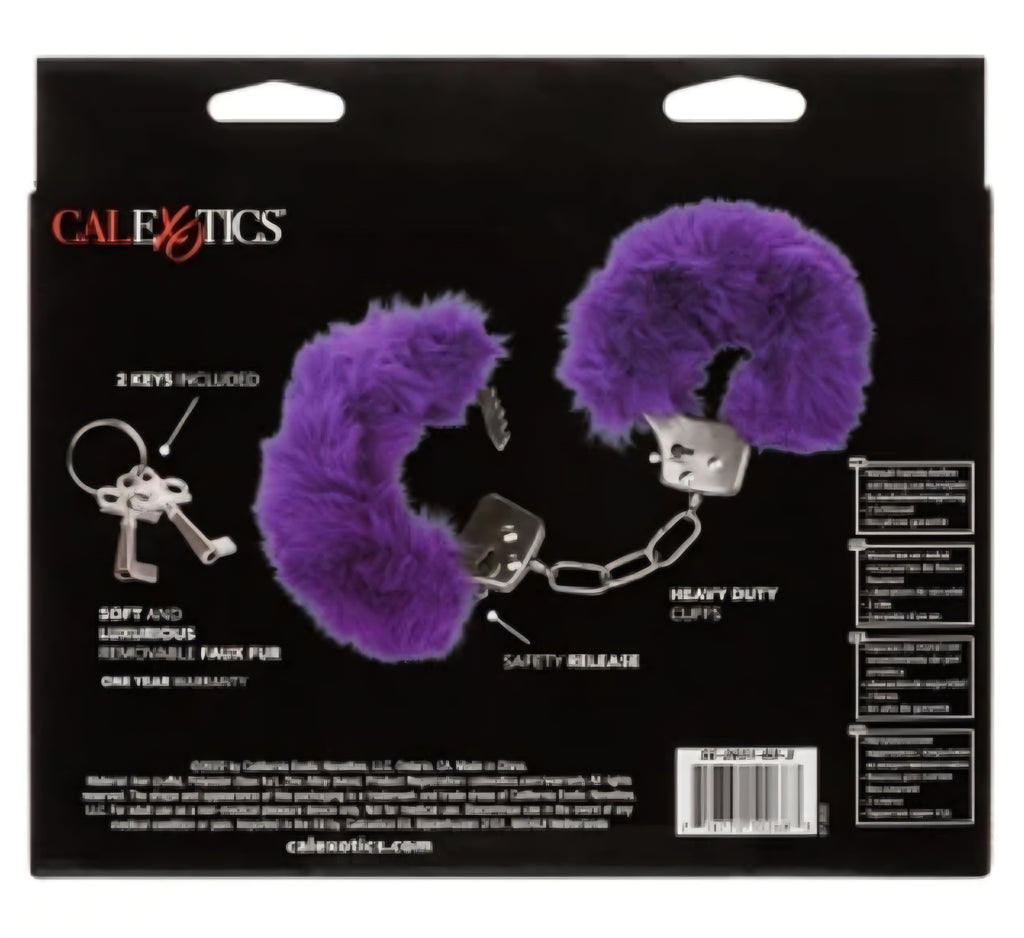 Ultra Fluffy Furry Handcuffs Purple by Calexotics