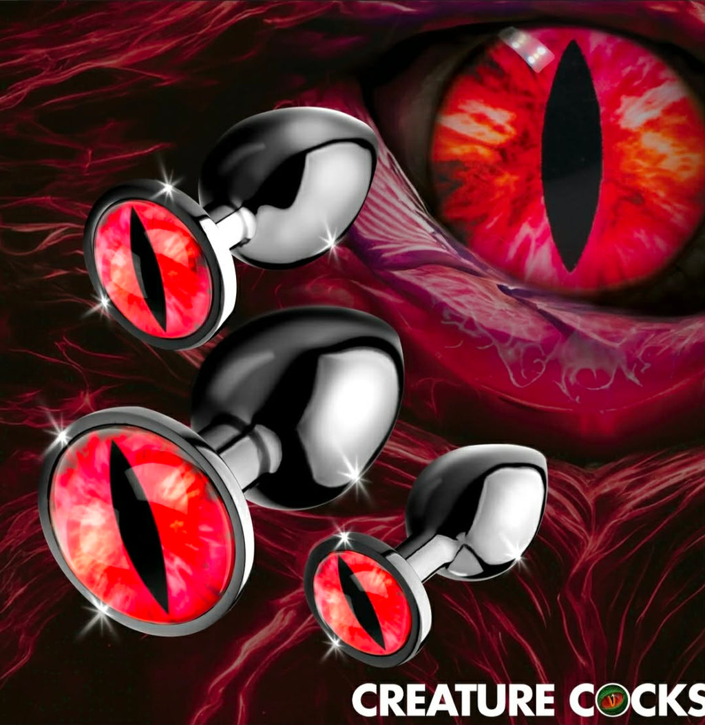Sinister Eyes Metal Butt Plug Set 3pc by Creature Cocks
