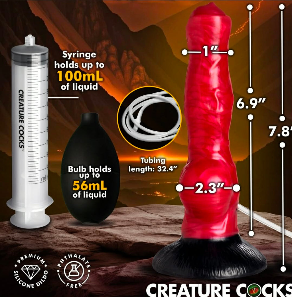 Hell-Hound Squirting Silicone Dildo