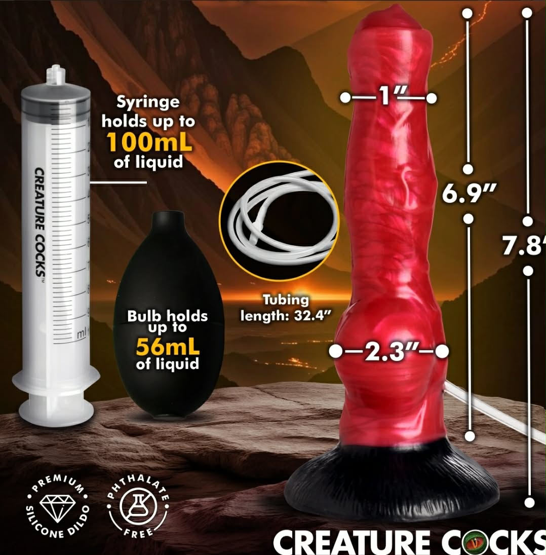 Hell-Hound Squirting Silicone Dildo