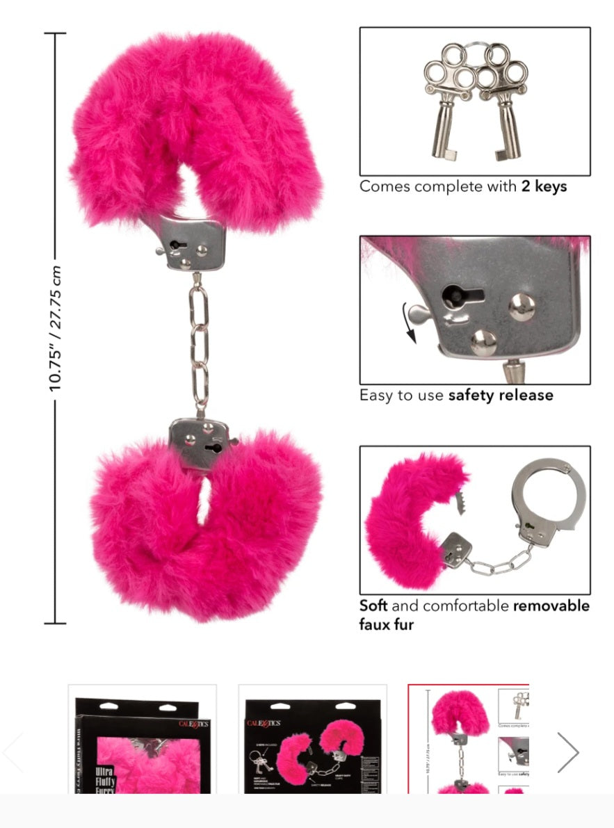 Ultra Fluffy Furry Handcuffs Pink by Calexotics