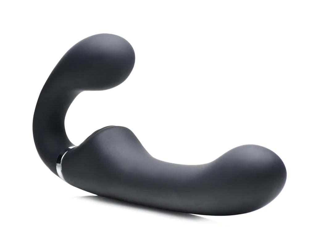 10X Mighty Rider Vibrating Strapless Strap-On Black