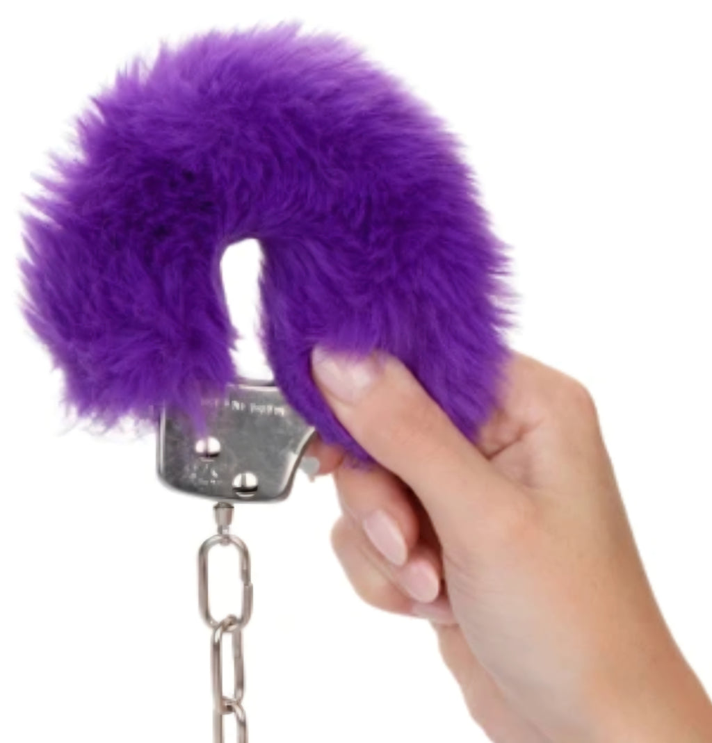 Ultra Fluffy Furry Handcuffs Purple by Calexotics