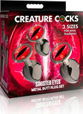 Sinister Eyes Metal Butt Plug Set 3pc by Creature Cocks