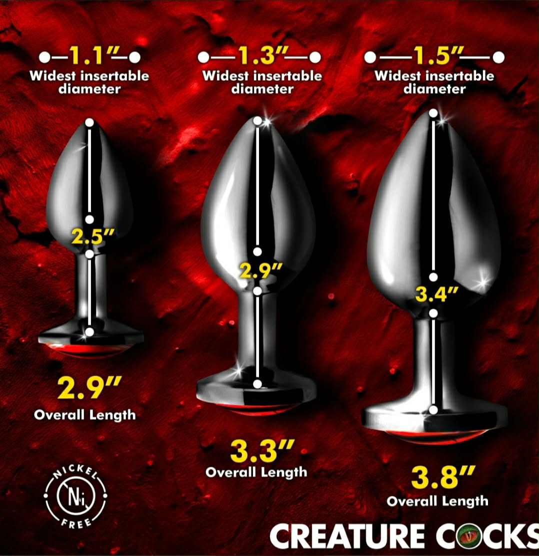 Sinister Eyes Metal Butt Plug Set 3pc by Creature Cocks
