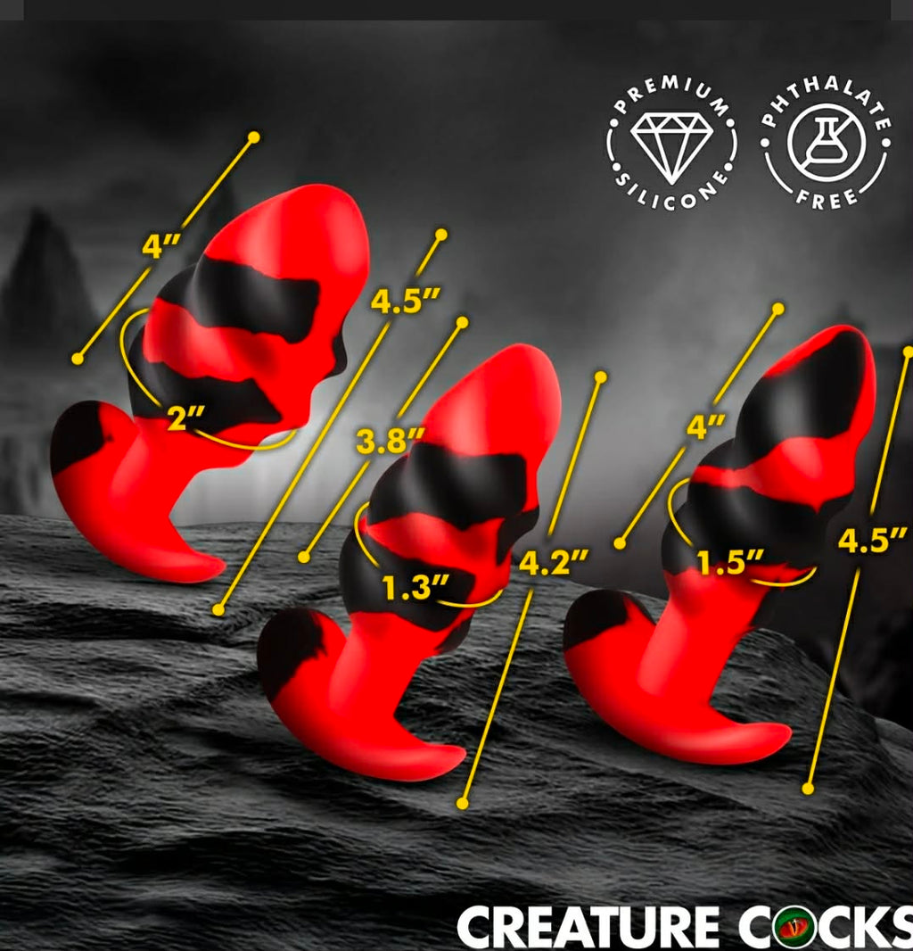 Dragon Trainer Silicone Butt Plug Set 3pc by Creature Cocks
