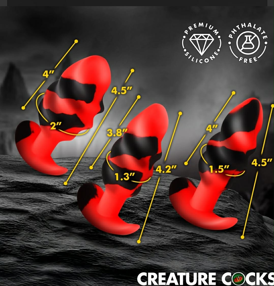 Dragon Trainer Silicone Butt Plug Set 3pc by Creature Cocks