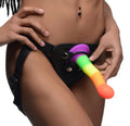 Proud Rainbow Silicone Dildo With Harness Adjustable
